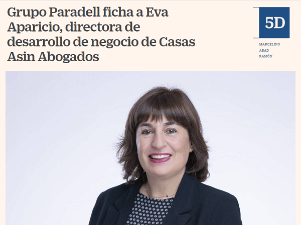 Grupo Paradell ficha a Eva Aparicio, experta en Propiedad Industrial e Intelectual, para liderar el área de Trademark Investigation